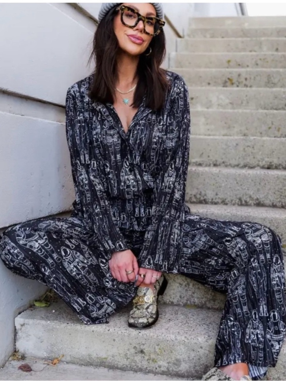Dressed in Lala astronaut plisse set L
